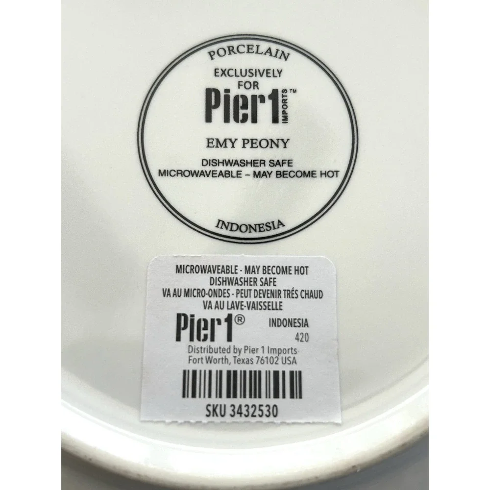 NEW Pier 1 Emy Peony Salad Plates 8.5